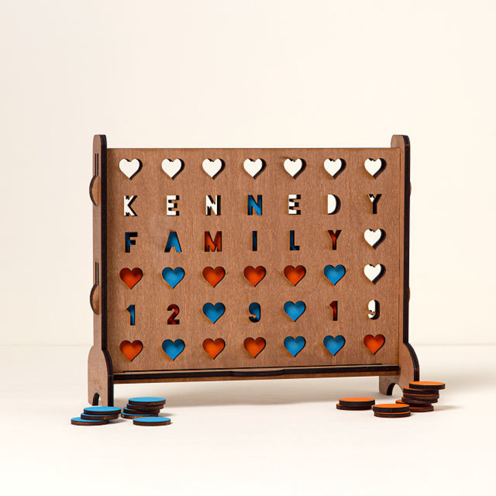Uncommon Goods Personalized Hearts Four-Across Game