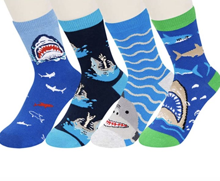 Boys Crazy Funny Shark Socks (Set of 4)