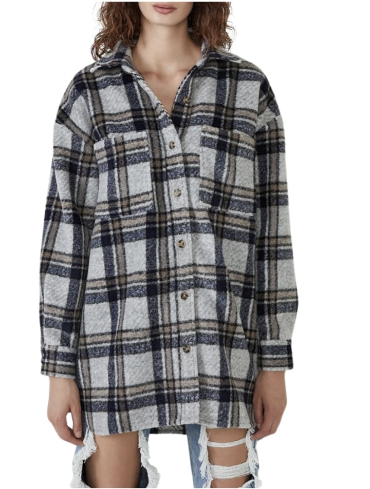Oversize Check Flannel Shirt