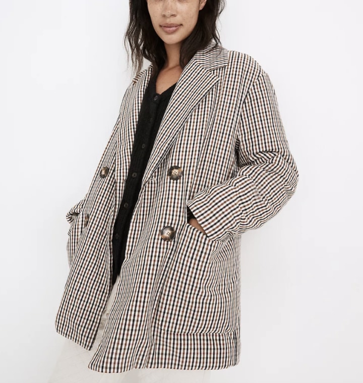 Madewell Padded Jacket in Plaid