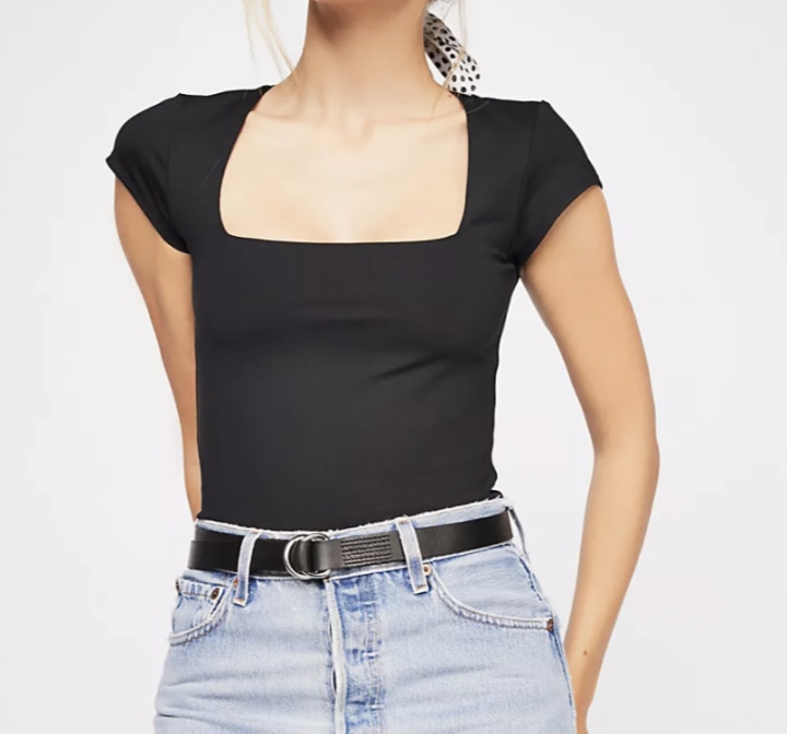 Free People Fair and Square Neck Duo Bodysuit
