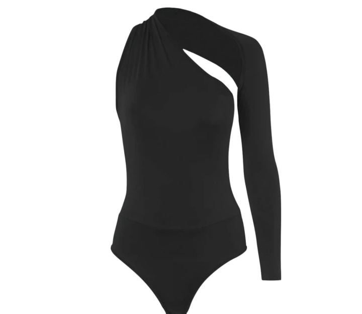 Mussecco Black Asymmetric Bodysuit