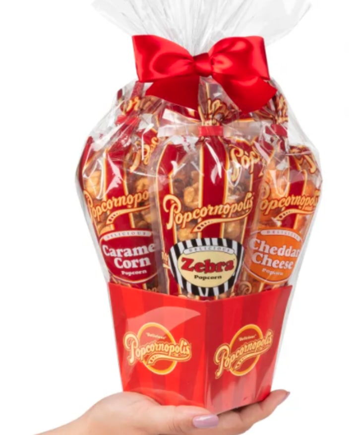 Popcornopolis Classic Case of 6 Mini Popcorn Gift Baskets