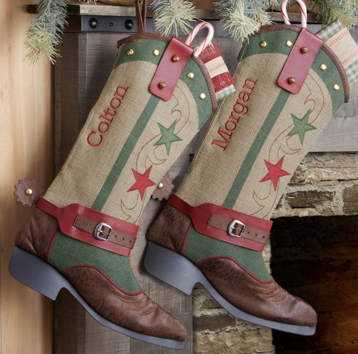 Cowboy Boot Personalized Christmas Stocking