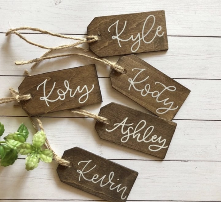 HandcraftedBrunette Personalized Stocking Name Tags