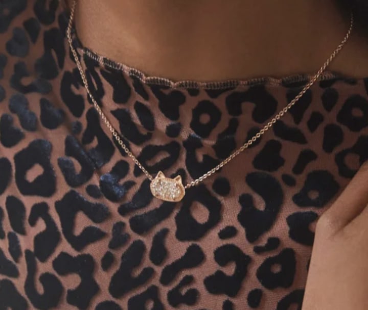Kendra Scott Elisa Silver Cat Pendant Necklace