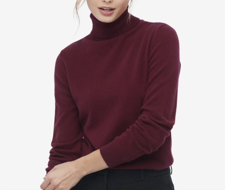 LilySilk Pure Cashmere Turtleneck Sweater