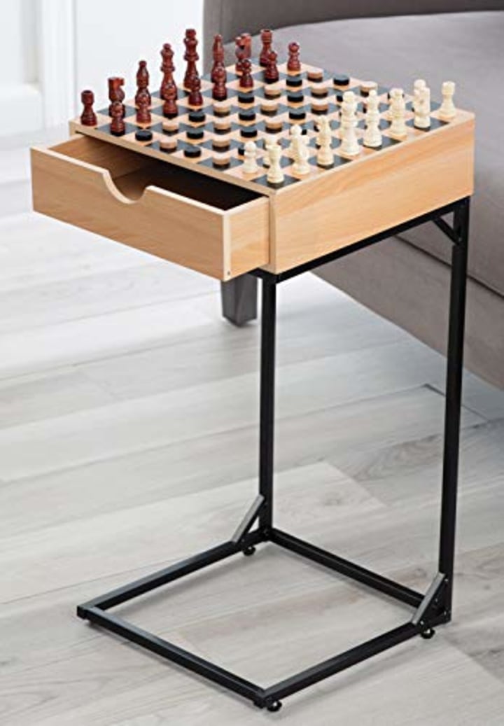 Chess and Checkers Game Side Table