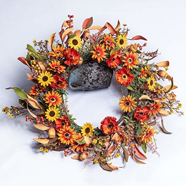 J&#039;Floru Artificial Fall Floral Wreath