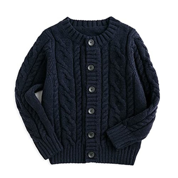 Curipeer Boy's Cable Knit Cardigan