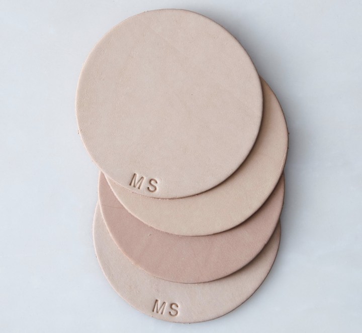 Food52 Monogrammed Leather Coasters