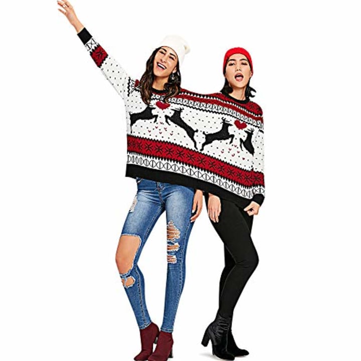 CHARMMA Two Person Pullover Ugly Christmas Sweater