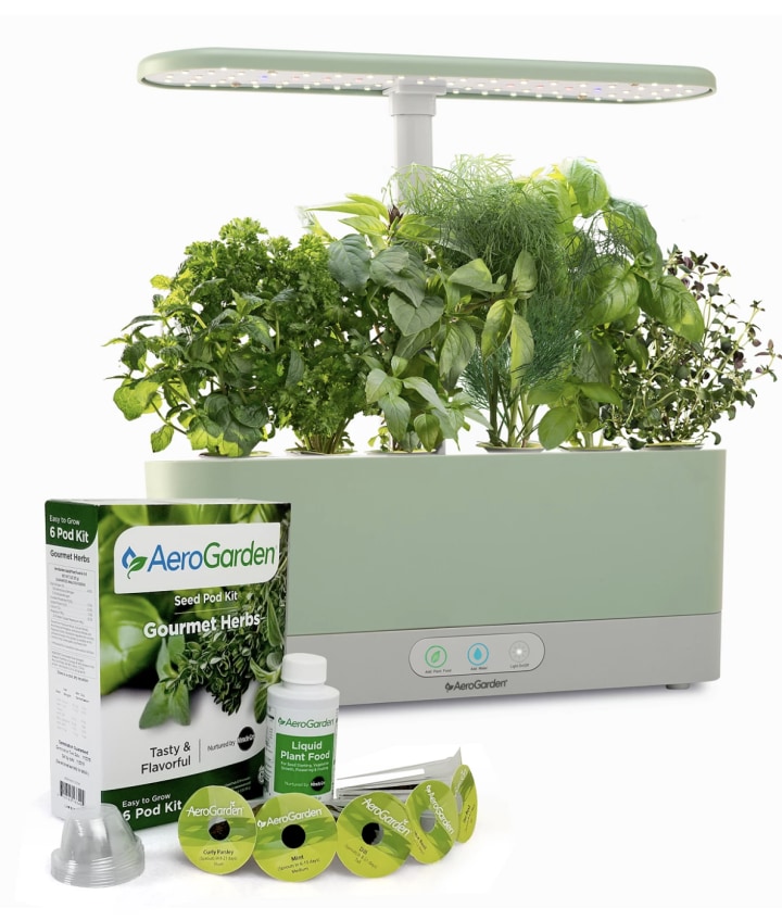 AeroGarden Harvest Slim with Gourmet Herbs Seed Pod Kit