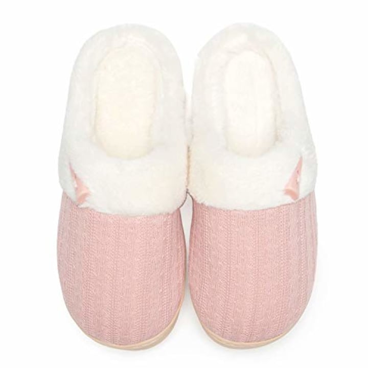 Hurrybuy Women Slippers Memory Foam Cozy Fuzzy Indoors Anti-Slip Floor Shoes Outdoor 