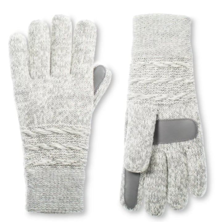 isotoner Water Repellent Reverse Cable Knit Gloves