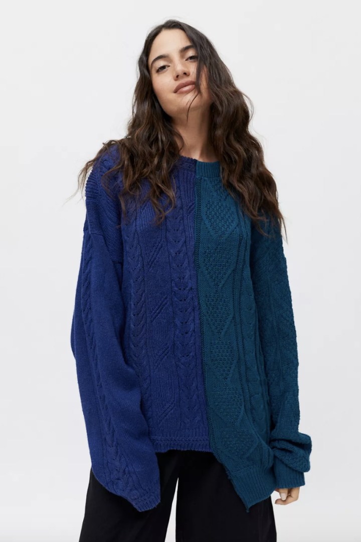 Urban Renewal Recycled Spliced Solid Sweater