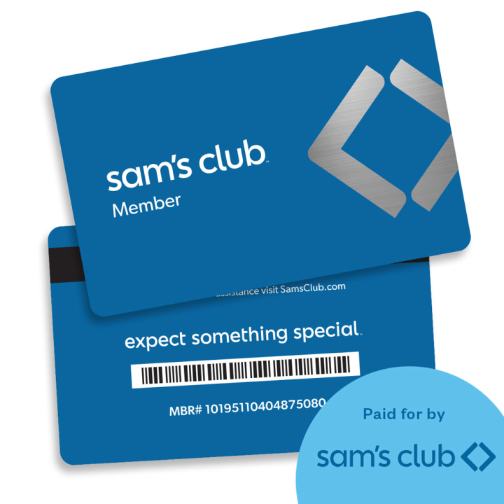 Front and back image of a Sam's Club Membership