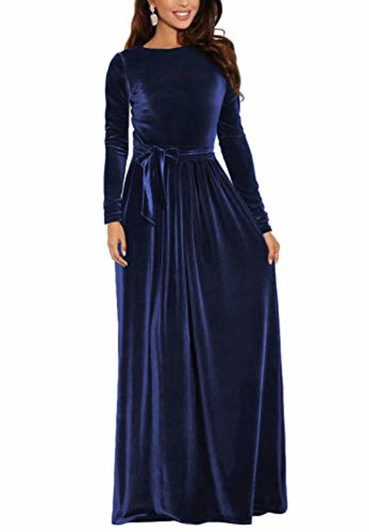 Zattcas Velvet Maxi Dress