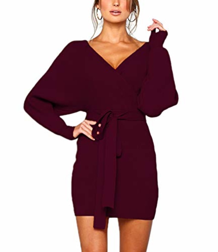 Mansy Batwing Sweater Mini Dress