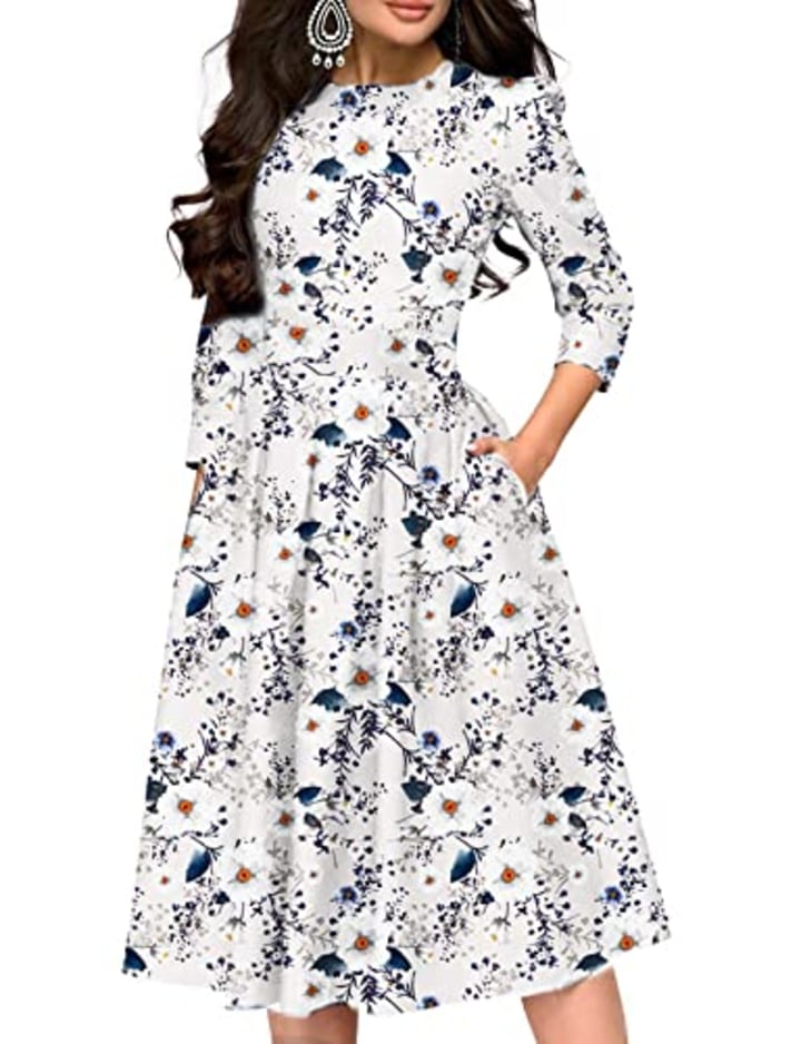 Simple Flavor Vintage Floral Midi Dress