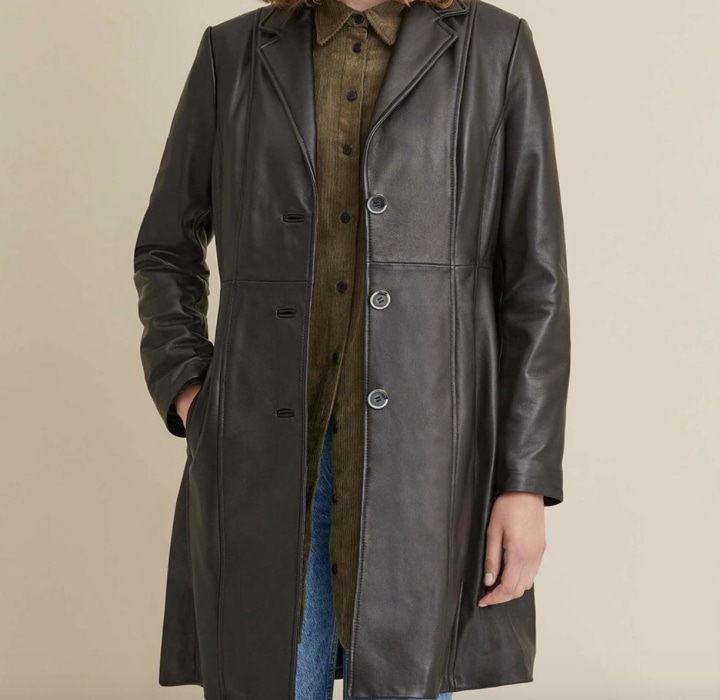 Nora Button Down Lamb Trench