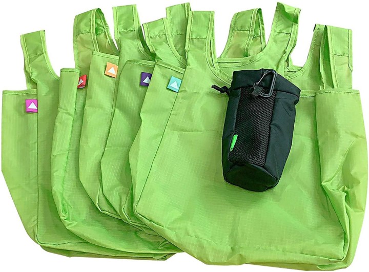 Reusable Grocery Bags with Pouch, Compact Travel Shopping Totes, Super Strong Shopping Bags, Foldable &amp; Washable, Lightweight Ripstop...