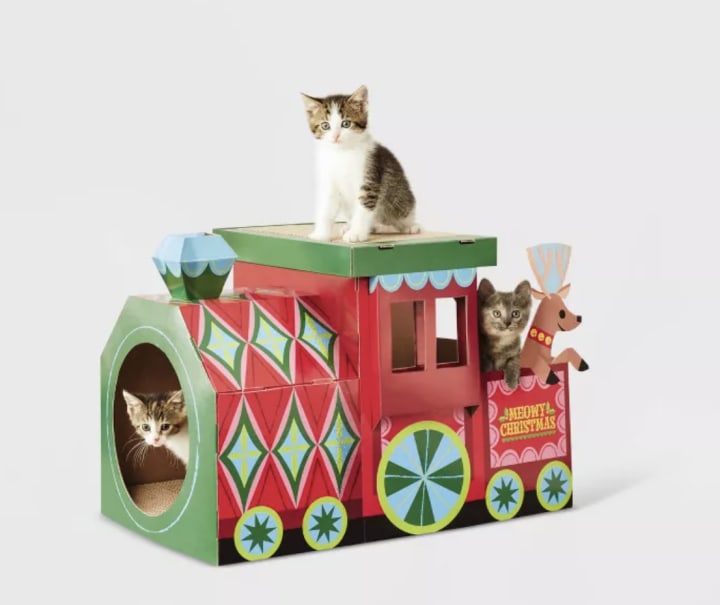 Toy Kingdom Holiday Train Cat Scratcher House
