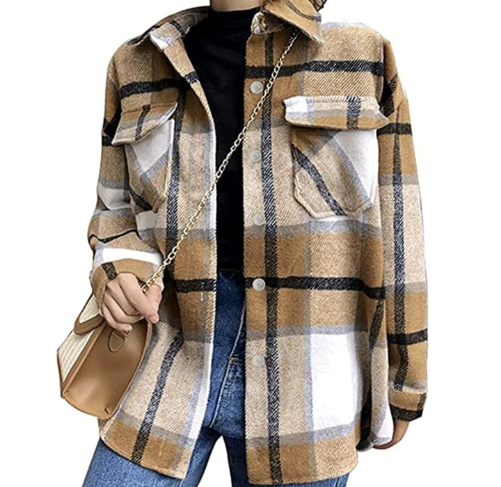 Tanming Plaid Brushed Flannel Jacket