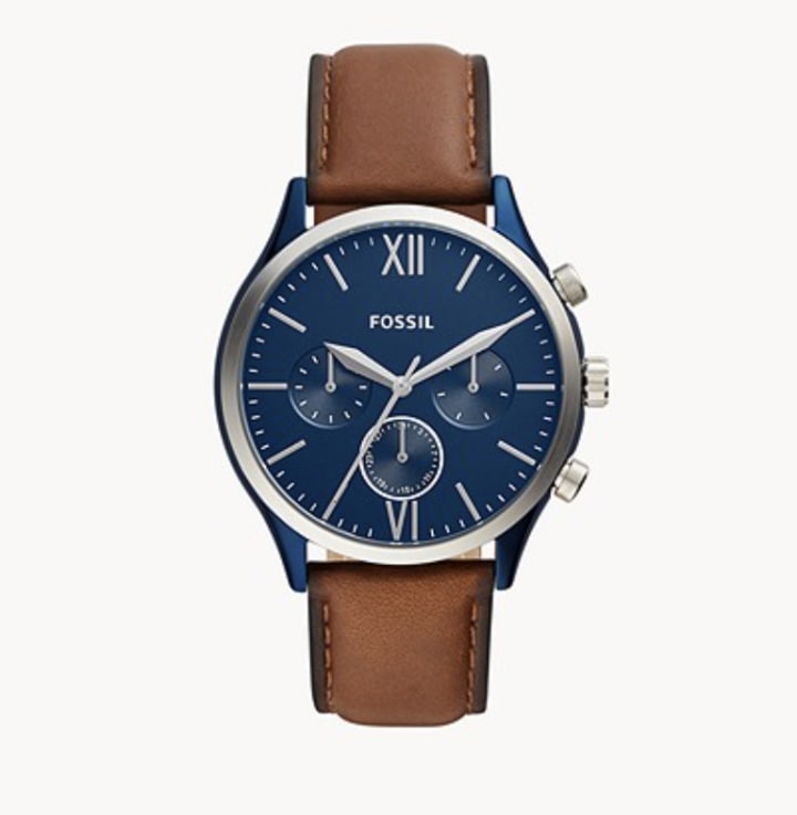 Fossil Fenmore Multifunction Luggage Leather Watch