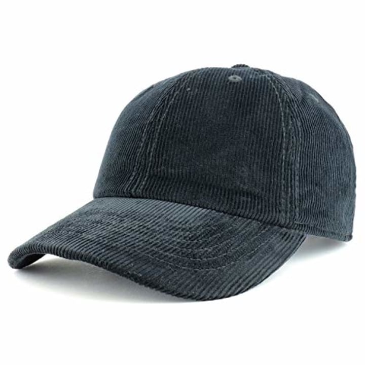 Trendy Apparel Shop Cotton Corduroy Unstructured Baseball Cap Dad Hat - Black