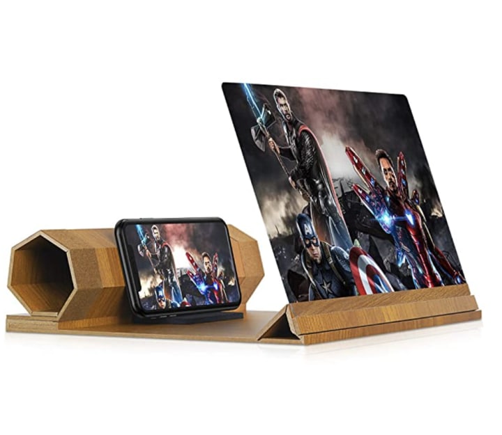 Foldable Phone Holder with Screen Amplifier