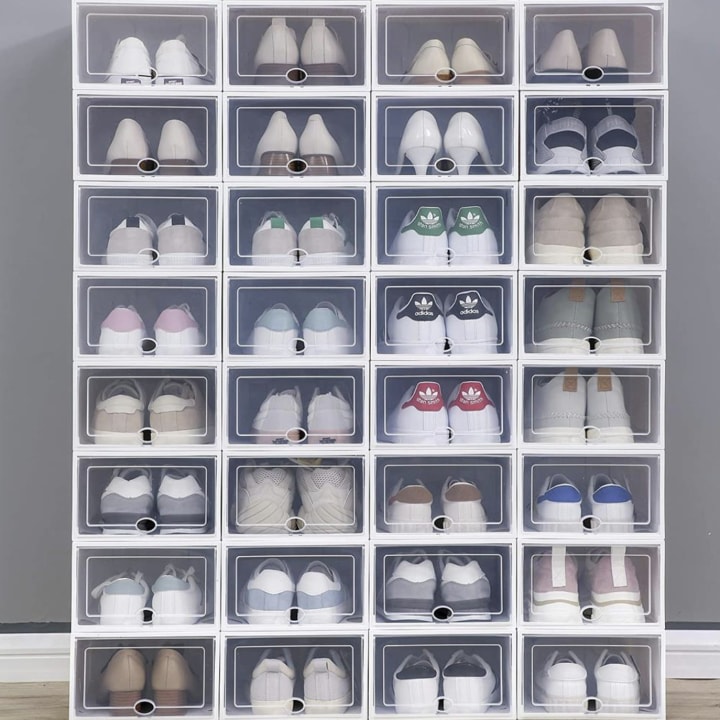 Clear Shoe Storage Boxes (Set of 24)