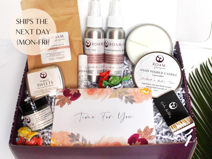 Self Care Box For Women, Organic Spa Gift Set, Friendship Gift, Thinking of You Gift, Send a Gift Spa Set (T48SB)