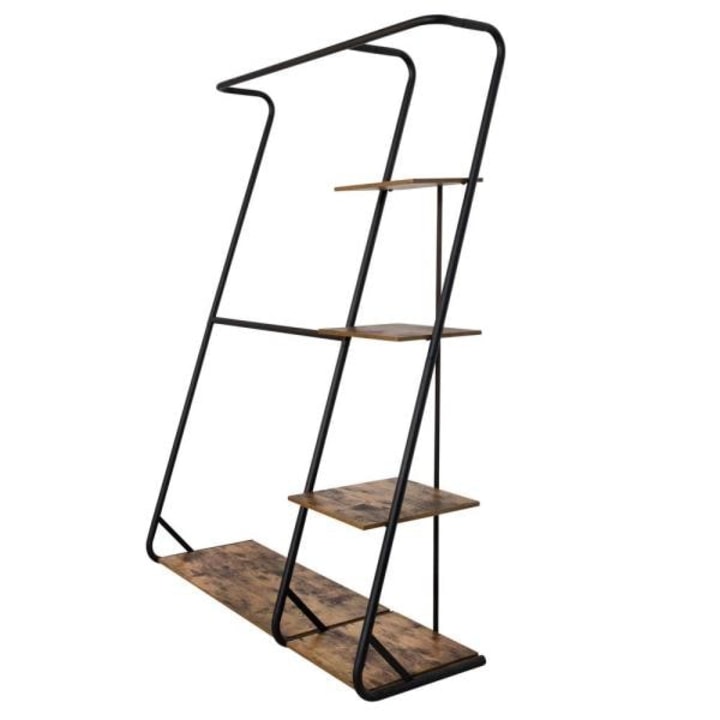 Brown Wood Clothes Rack 17.32 in. W x 68 in. H