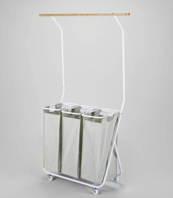 Target Brightroom Rolling Triple Laundry Sorter with Hangbar