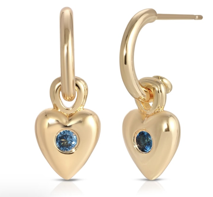 Leeada Jewelry Eros Heart Hoops