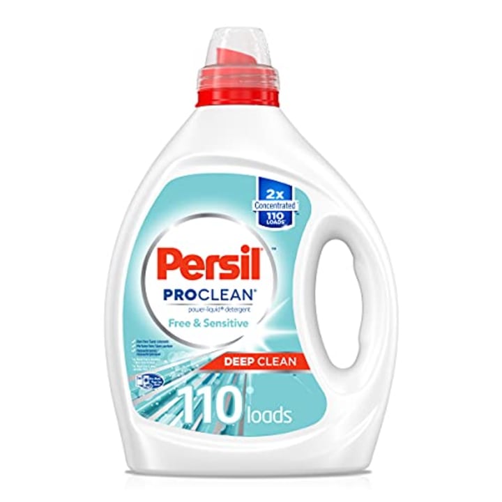 Persil Laundry Detergent Liquid, Free and Unscented &amp; Hypoallergenic for Sensitive Skin, 2X Concentrated, 110 Loads, 82.5 Fl Oz