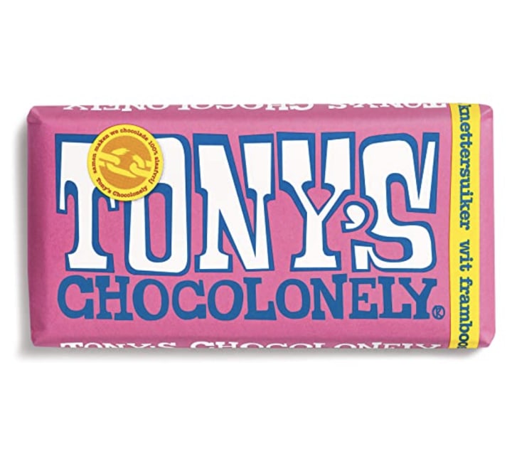 Tony’s Chocolonely White Raspberry Popping Candy Bar