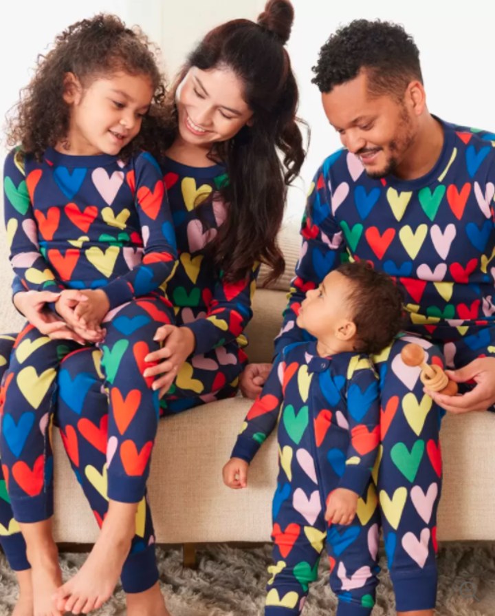 Happy Hearts Matching Family Pajamas