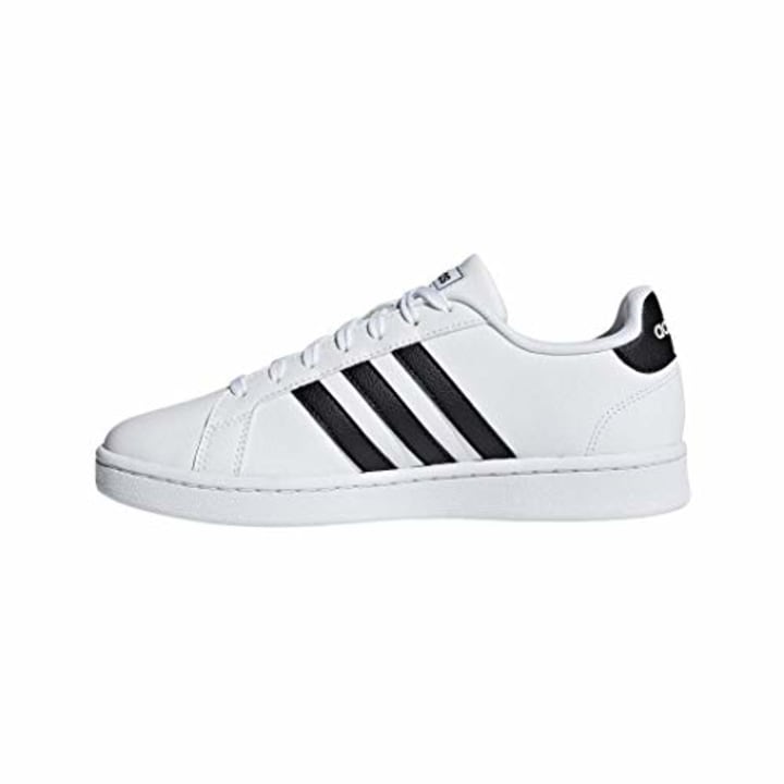 adidas women&#039;s Grand Court Sneaker, White/Black/White, 6.5 US (F36483)