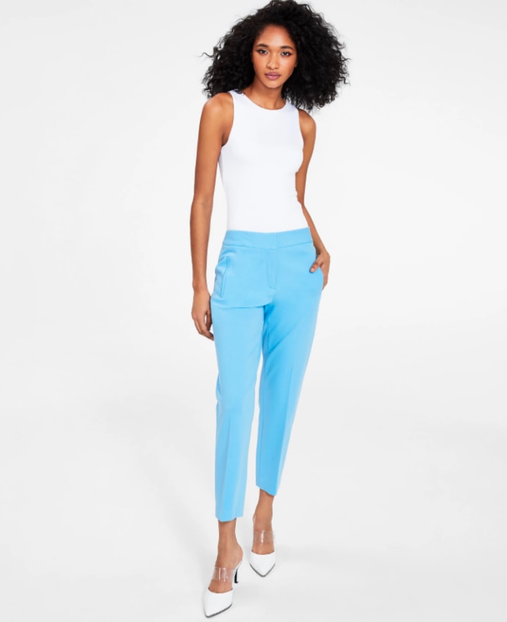 Bar III Straight-Leg Ankle Pants