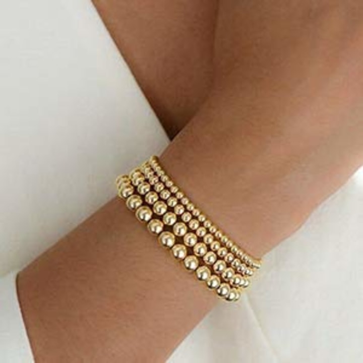 Badu Gold Bead Bracelets (Set of 5)