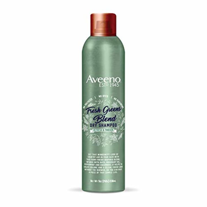 Aveeno Fresh Greens Blend Sulfate-Free Dry Shampoo Spray with Rosemary, Peppermint &amp; Cucumber to Thicken &amp; Nourish, Volumizing Dry Shampoo for Thin or Fine Hair, Paraben &amp; Dye-Free