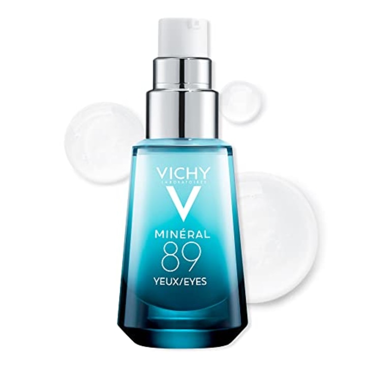 Vichy Mineral 89 Eyes Serum with Caffeine and Hyaluronic Acid, Lightweight Under Eye Cream Gel to Smooth Fine Lines and Hydrate Eye Area, Suitable for Sensitive Skin &amp; Fragrance Free