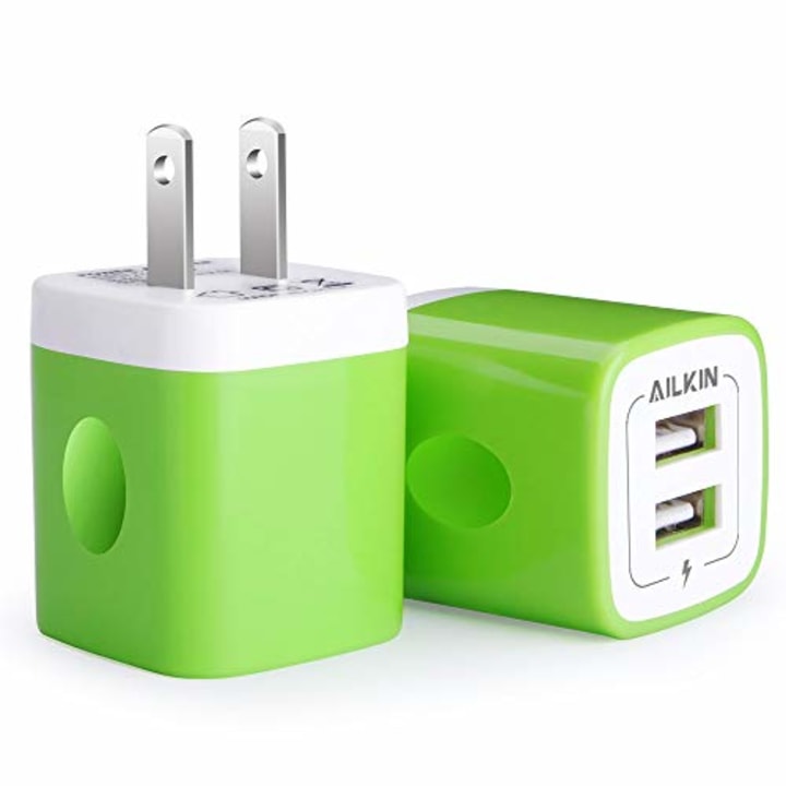 USB Wall Charger, [2-Pack] 2.1A AILKIN 2-Port USB Phone Charger Block Plug Power Adapter Charging Base for iPhone 13 12 Mini 12Pro Max SE 11 XS XR X 8 Plus, Moto G9 G8 Plus, Google Pixel 6 pro 5a