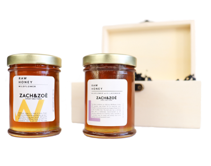 Giftbox with 2 Flavors of Wildflower Honey 2oz