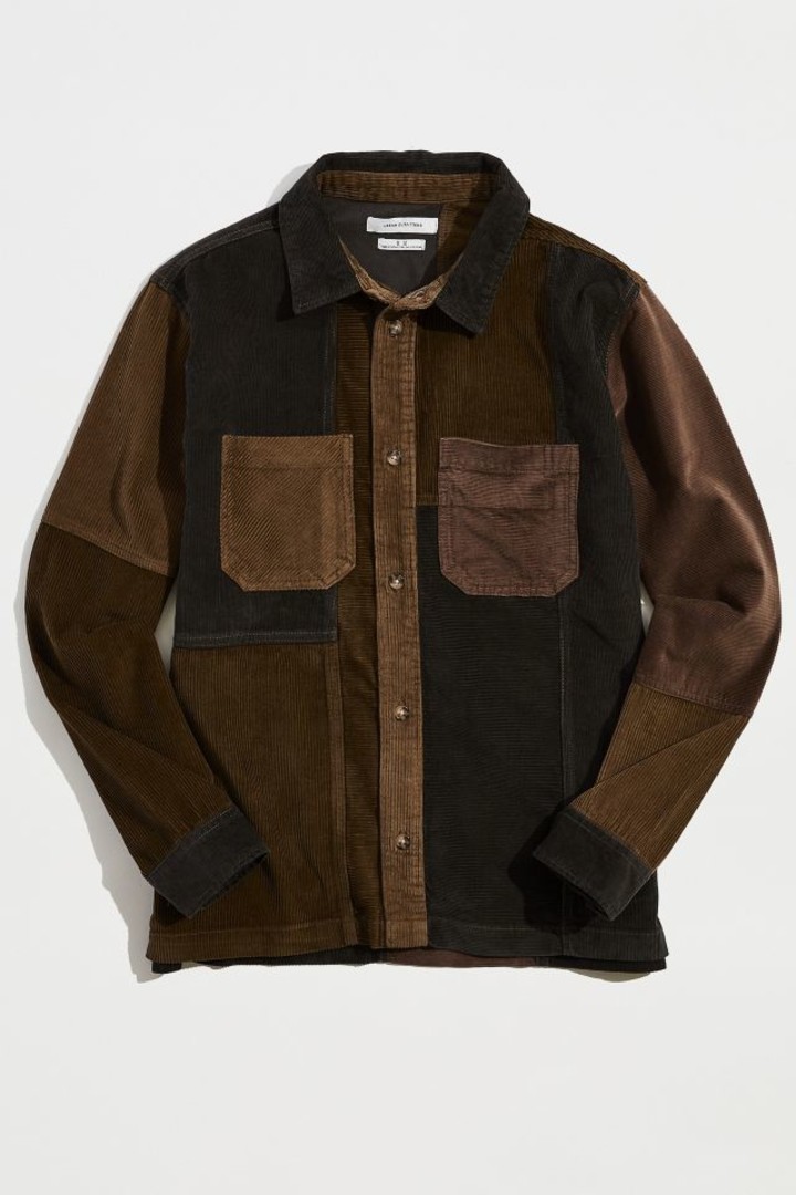 Overdyed Colorblock Cord Overshirt