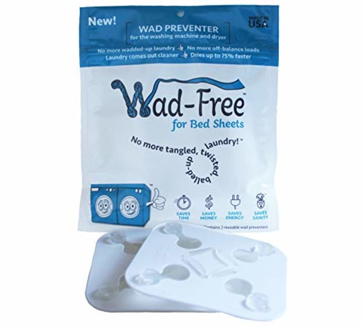 Wad-Free for Bed Sheets - As Seen on Shark Tank - Bed Sheet Detangler Prevents Laundry Tangles and Wads in The Washer and Dryer - Contains Enough for 2 Sheets, Flat or Fitted - Made in USA... (2)