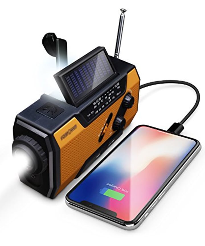 FosPower 2000mAh NOAA Emergency Weather Radio Portable Power Bank
