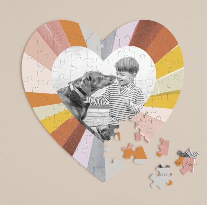 Minted 60-Piece Custom Heart Puzzle